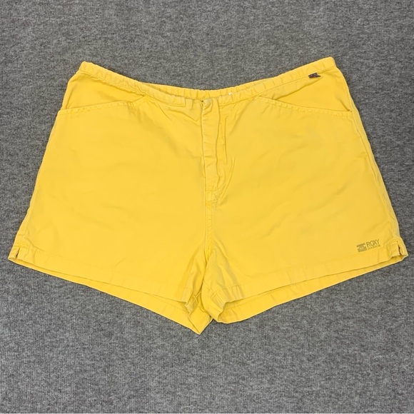 Vintage Roxy Quiksilver Yellow High-waisted Shorts Size 9/30” Surf 90s Y2K‎ - Picture 1 of 7